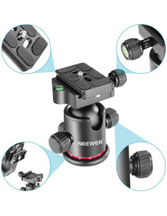 Cabezal de bola panorámico Neewer 360 con placa QR 1/4" 2