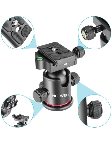 Cabezal de bola panorámico Neewer 360 con placa QR 1/4"
