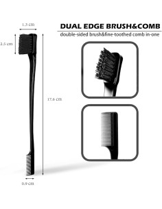 Paquete de Cepillo y Peine Doble Cara Soft 'N Style Negro 2