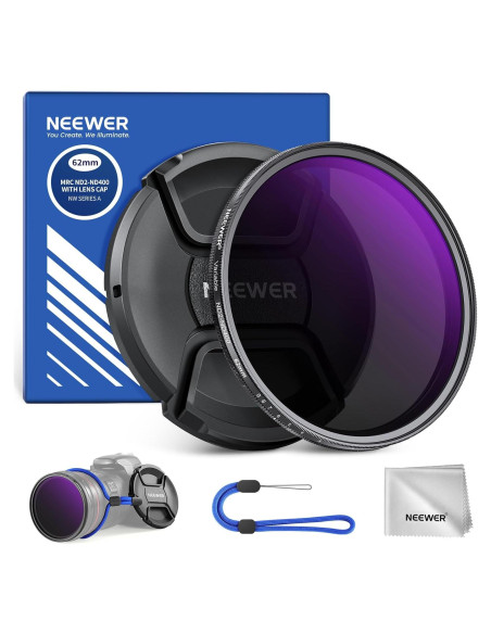 Filtro ND Variable 62mm NEEWER ND2-400 con Accesorios Filtro ND Variable 62mm NEEWER ND2-400 con Accesorios