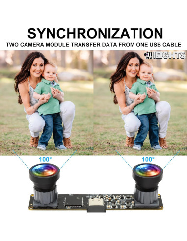 Módulo de Cámara USB IEights 1200P Doble Lente 3D 120fps
