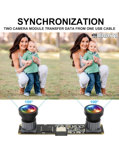 Módulo de Cámara USB IEights 1200P Doble Lente 3D 120fps