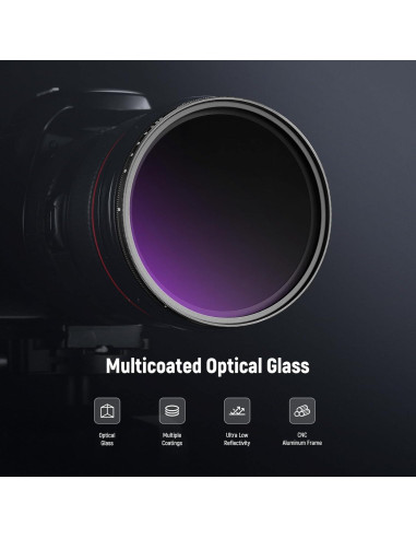 Filtro ND Variable 62mm NEEWER ND2-400 con Accesorios