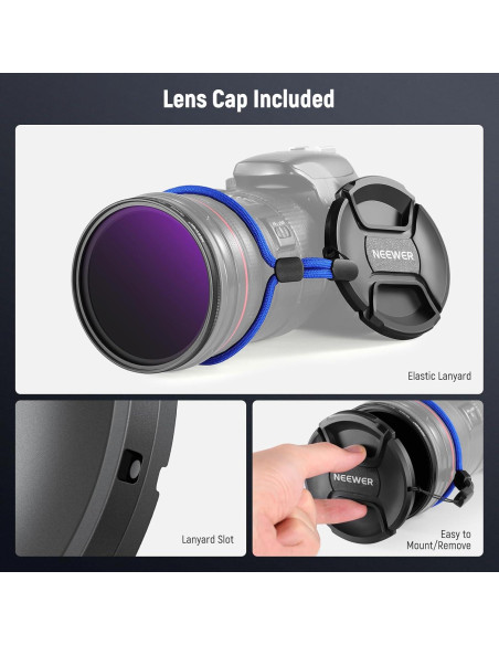 Filtro ND Variable 62mm NEEWER ND2-400 con Accesorios Filtro ND Variable 62mm NEEWER ND2-400 con Accesorios