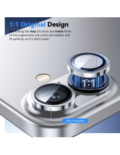 Protector de Lente de Cámara Hoerrye para iPhone 16 Plus - Vidrio Templado 9H+ 2
