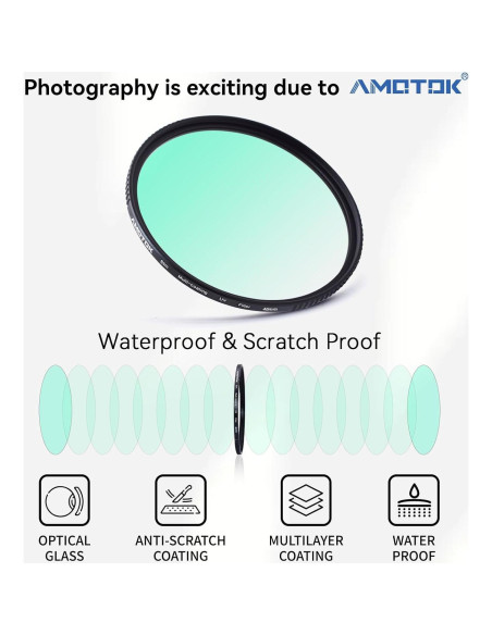 Filtro UV Ultra Delgado AMOTOK 46mm Vidrio Óptico 16 Capas Filtro UV Ultra Delgado AMOTOK 46mm Vidrio Óptico 16 Capas