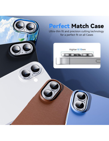 Protector de Lente de Cámara Hoerrye para iPhone 16 Plus - Vidrio Templado 9H+