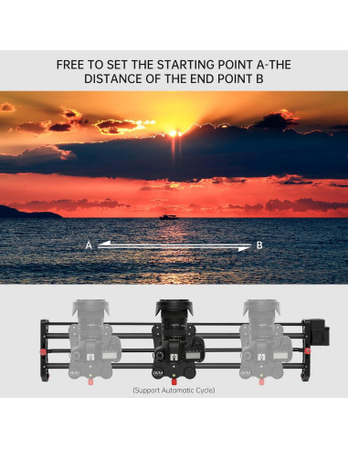 Deslizador de cámara motorizado GVM 80CM fibra de carbono