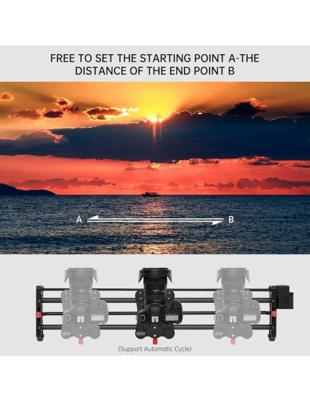 Deslizador de cámara motorizado GVM 80CM fibra de carbono