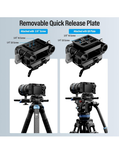 Base de Cámara SIRUI AM-QA-LR con Riel de 15mm y Placa QR