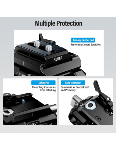 Base de Cámara SIRUI AM-QA-LR con Riel de 15mm y Placa QR