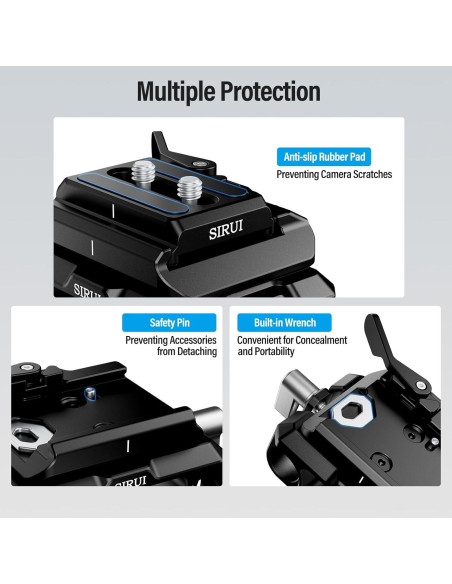 Base de Cámara SIRUI AM-QA-LR con Riel de 15mm y Placa QR Base de Cámara SIRUI AM-QA-LR con Riel de 15mm y Placa QR