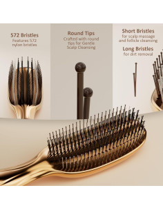 Cepillo Desenredante AJXX Oro para Todo Tipo de Cabello 2