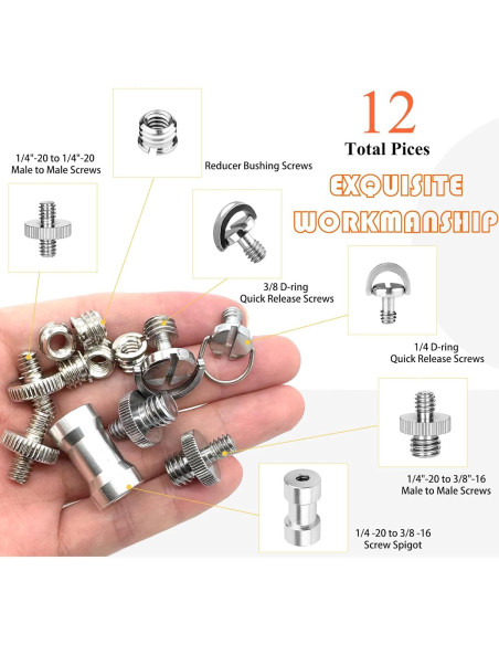 Juego de 12 Tornillos de Montaje para Cámara Matrelt