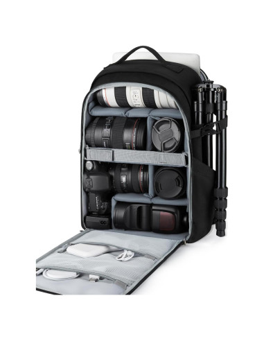 Mochila para Cámara BAGSMART Negra 30L para DSLR y Laptop 15.6"