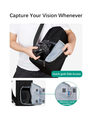 Mochila para Cámara BAGSMART Negra 30L para DSLR y Laptop 15.6"