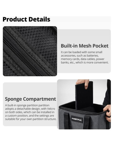 Bolsa de Cámara AMBITFUL PB18 con Compartimentos Ajustables