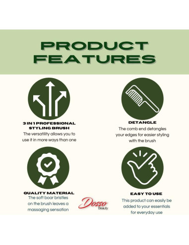 Cepillo de Estilo 3-en-1 Dosso Beauty con Punta de Metal