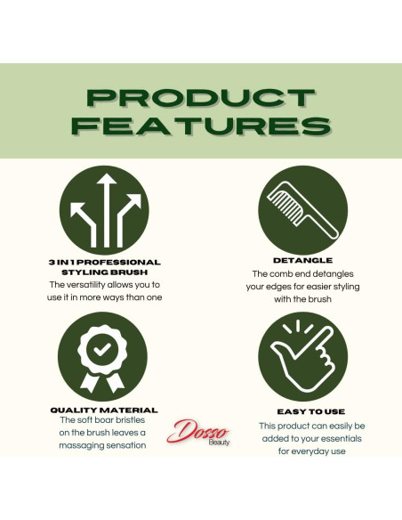 Cepillo de Estilo 3-en-1 Dosso Beauty con Punta de Metal