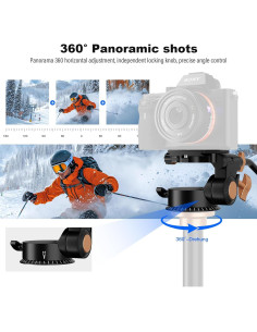 Trípode de Video Soonpho Q-08S con Cabezal de Fluido 360 2