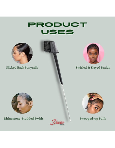 Cepillo de Estilo 3-en-1 Dosso Beauty con Punta de Metal