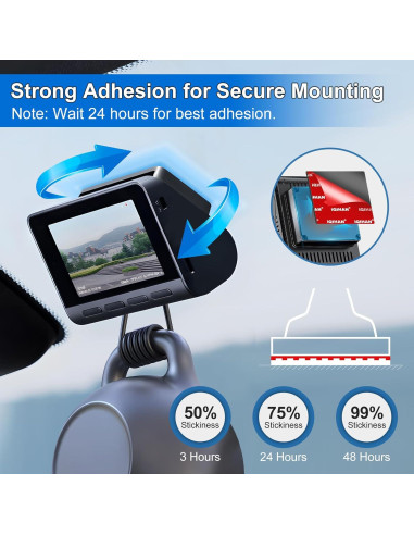 4 Almohadillas Adhesivas Doble Cara Pormkig para Cámara de Tablero