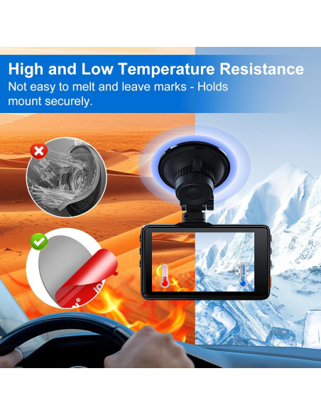 4 Almohadillas Adhesivas Doble Cara Pormkig para Cámara de Tablero