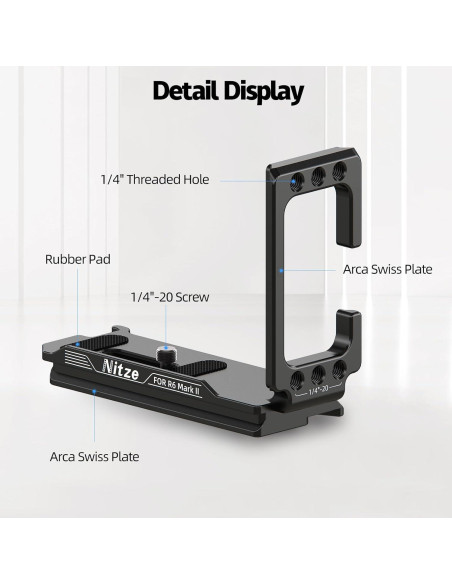 Soporte en L Nitze T-C05A para Canon R6 Mark II/R6/R5C/R5 Soporte en L Nitze T-C05A para Canon R6 Mark II/R6/R5C/R5