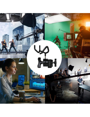 Kit de Montaje de Brazo de Micrófono Simplurfi - Soporte Metal Negro