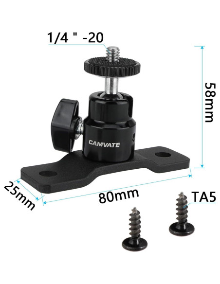 Cabezal de Bola CAMVATE 1/4"-20 con Montaje Inferior 2kg Cabezal de Bola CAMVATE 1/4"-20 con Montaje Inferior 2kg