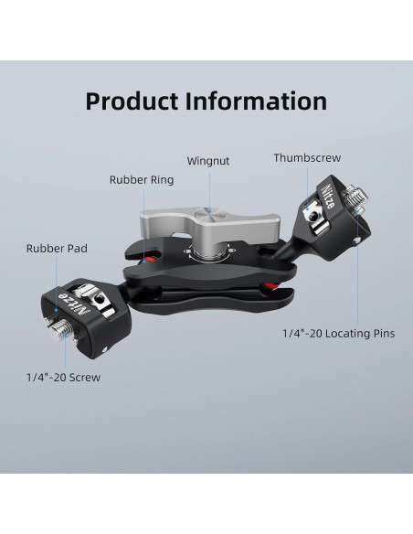 Brazo Mágico Nitze N50-G1 con Doble Cabezal Esférico 0.125kg Brazo Mágico Nitze N50-G1 con Doble Cabezal Esférico 0.125kg