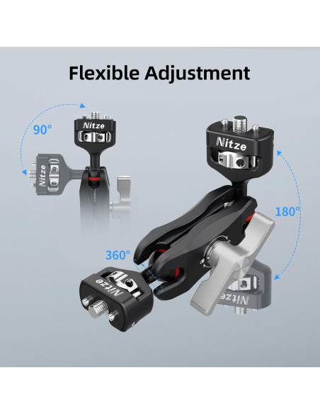 Brazo Mágico Nitze N50-G1 con Doble Cabezal Esférico 0.125kg Brazo Mágico Nitze N50-G1 con Doble Cabezal Esférico 0.125kg