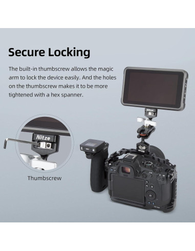 Brazo Mágico Nitze N50-G1 con Doble Cabezal Esférico 0.125kg