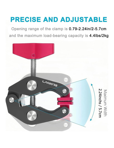 Abrazadera de Montaje para Cámara Lanxire L0256 - 2kg, Rojo y Negro