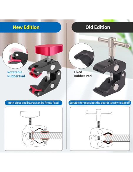 Abrazadera de Montaje para Cámara Lanxire L0256 - 2kg, Rojo y Negro