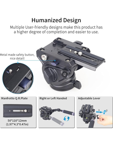 Cabezal de Fluido INNOREL F80 para Cámaras de Video 12kg
