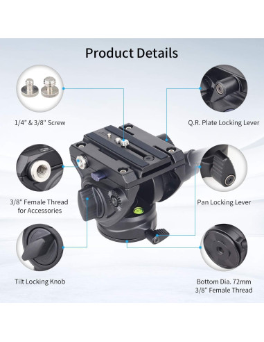 Cabezal de Fluido INNOREL F80 para Cámaras de Video 12kg
