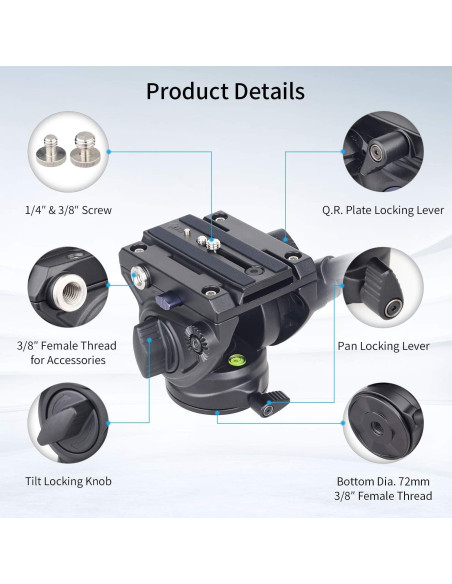 Cabezal de Fluido INNOREL F80 para Cámaras de Video 12kg