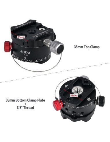 Cabezal de Bola Panorámico Andoer DH-60 para Trípode 15kg