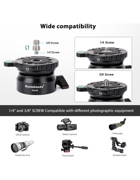 Base de Nivelación Koolehaoda PA-55 para Trípode 10 kg