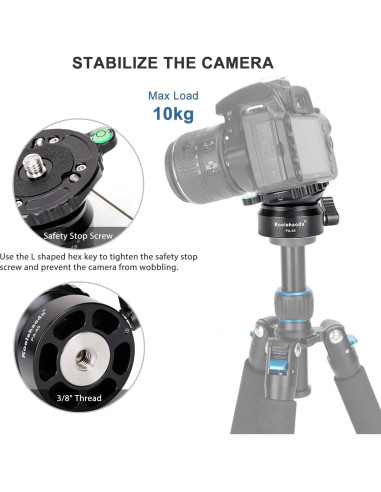 Base de Nivelación Koolehaoda PA-55 para Trípode 10 kg
