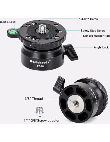 Base de Nivelación Koolehaoda PA-55 para Trípode 10 kg