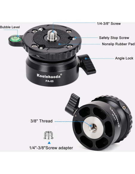 Base de Nivelación Koolehaoda PA-55 para Trípode 10 kg