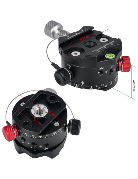 Cabezal de Bola Panorámico Andoer DH-60 para Trípode 15kg