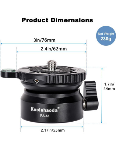 Base de Nivelación Koolehaoda PA-55 para Trípode 10 kg