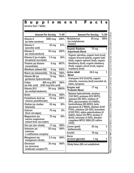 Multivitamina Rainbow Light Adulto Activo 50+, 90 Tabletas Multivitamina Rainbow Light Adulto Activo 50+, 90 Tabletas