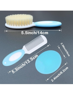 Juego de Cepillos para Bebés Duruan - Silicona y Cabra - Azul 2