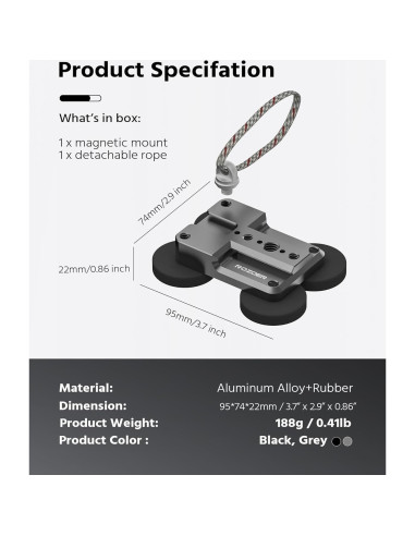 Base de Montaje Magnético ROZOER para Cámara y Smartphone