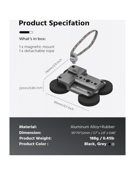 Base de Montaje Magnético ROZOER para Cámara y Smartphone