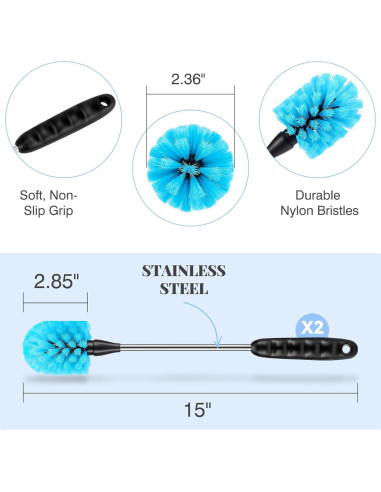 Juego de Cepillos de Limpieza AnDock 4 en 1 para Botellas